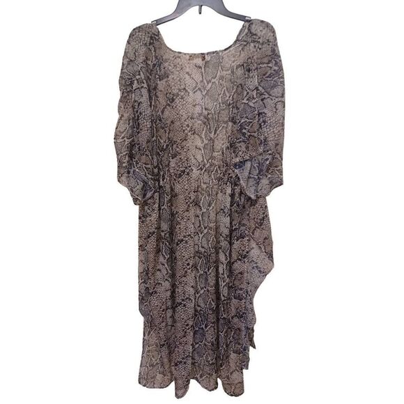 Carlos Santana Kimono Sheer Long with Tie Color Bone Size OS - Picture 3 of 3